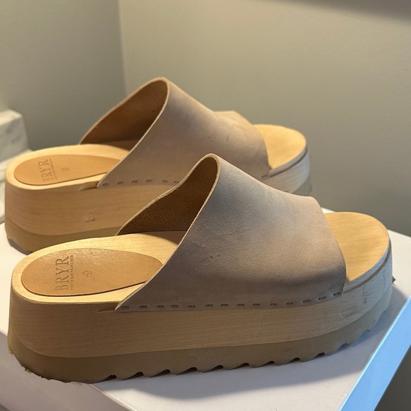 Bryr Tan Suede Chonk Sandals - Picture 5 of 7